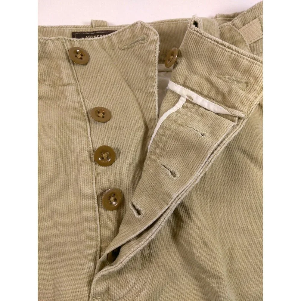 Abercrombie & Fitch Mens Cargo Shorts sz 30 Khaki Brown Textured with Button Fly
